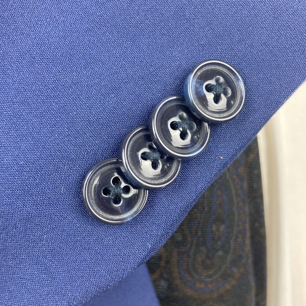 Perry Ellis Portfolio Mens Modern fit 2‎ Piece Suit 40S 33W 30L Blue Stretch - Picture 9 of 12
